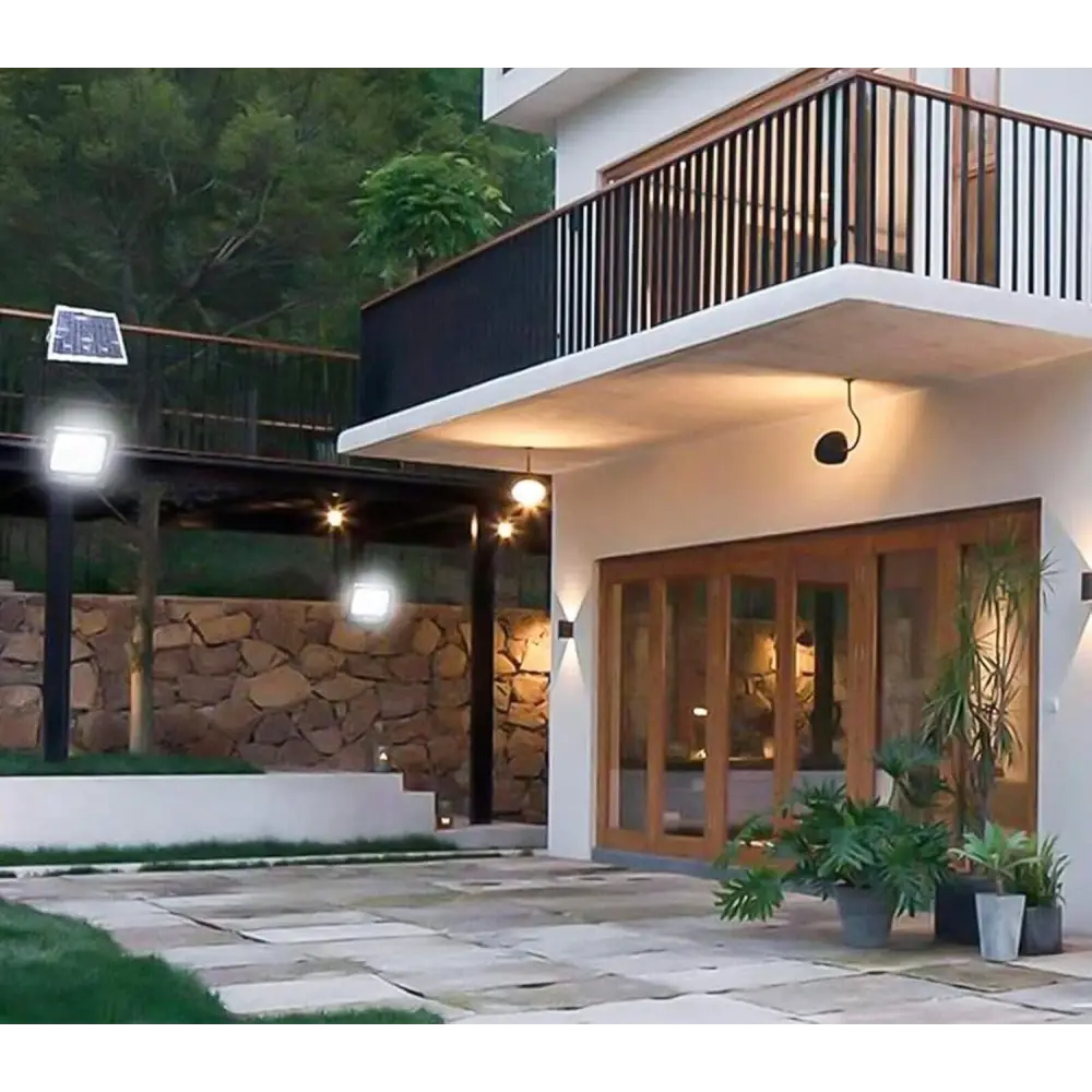 Faro LED Esterno 500W con Pannello Solare, Luce Solare 208 Potenti LED