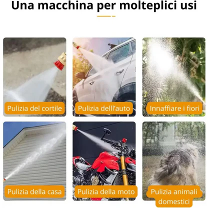 Idropulitrice a Batteria con Mini Soffiatore Incluso, Portatile, 2 Batterie 48V Intercambiabili per Pulizia Versatile e Senza Fili