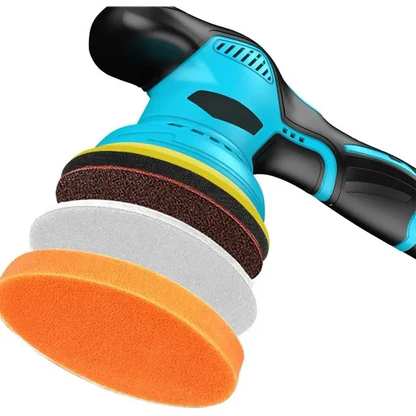 Lucidatrice Auto Orbitale, Kit Professionale con 2 Batterie, Spugna da 125 mm, 8 Velocità Regolabili