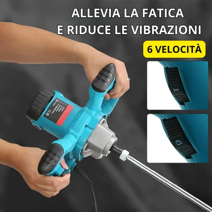 Miscelatore Professionale 2600W a 6 Velocità – Per Malta, Cemento e Colla