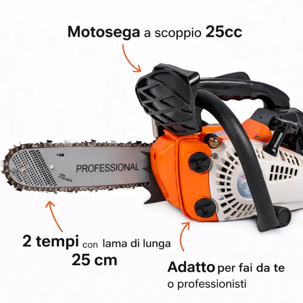 Motosega a Scoppio 25cc Professionale, Potenza, Controllo e Affidabilità.
