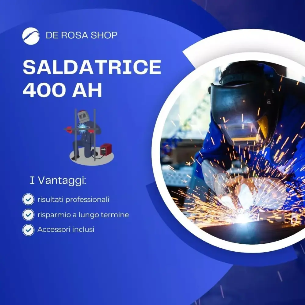 Set Saldatrice Inverter 400A MMA IGBT, + Mini Avvitatore + Mini Smerigliatrice, con 2 Batterie 48V e Caricatore, Kit Professionale Compatto e Potente con Display LED, 3 Dischi