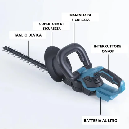 Tagliasiepi a Batteria 72V 5.0Ah con Lama da 50 cm e 2 Batterie, Tosasiepi Elettrico Potente e Leggero, Inclusa Mini Motosega da 6 Pollici per Potatura e Giardinaggio