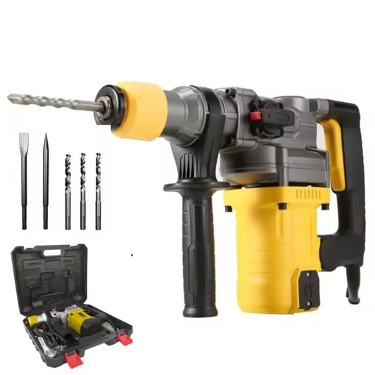 Trapano a Percussione SDS-Plus 2000W 220V SL3204, Martello Demolitore 4 Funzioni con Regolazione Velocità 1-6, Frizione di Sicurezza, Controllo Vibrazioni, Scalpelli e Punte Inclusi + Valigetta,1-1/4.