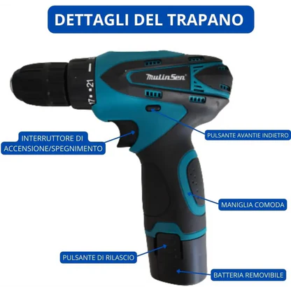 Trapano Avvitatore a Batteria, Mini Smerigliatrice Angolare, Taglierina Elettrica
