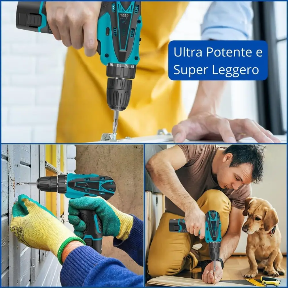 Trapano Avvitatore a Batteria, Mini Smerigliatrice Angolare, Taglierina Elettrica