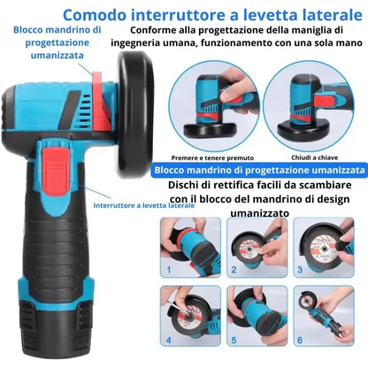 Trapano Avvitatore a Batteria, Mini Smerigliatrice Angolare, Taglierina Elettrica