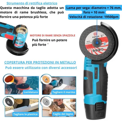 Trapano Avvitatore a Batteria, Mini Smerigliatrice Angolare, Taglierina Elettrica